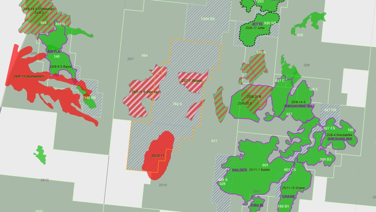 Map of production license 782 S, North Sea
