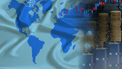 Barrels of oil, metal coins, oil futures trading concept, growth of DBO index on stock exchange, global world trade, falling and rises oil prices Barrels of oil, metal coins, oil futures trading concept, growth of DBO index on stock exchange, global world trade, falling and rises oil prices