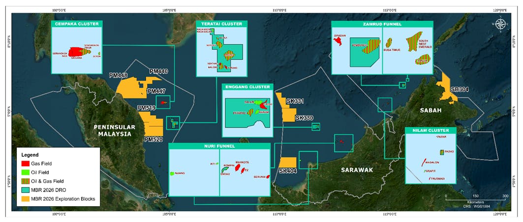 Malaysia Bid Round 2026 map