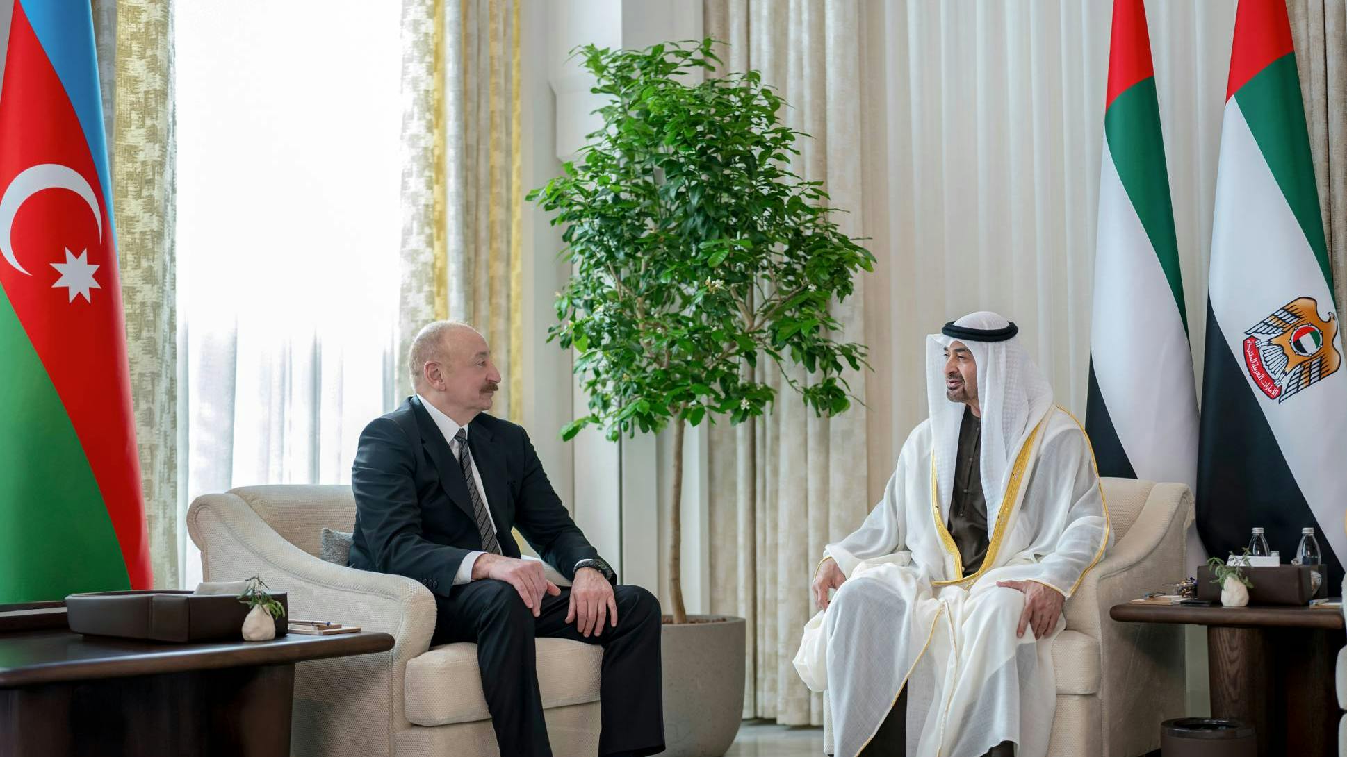President of the Republic of Azerbaijan Ilham Aliyev (left) met with President of the United Arab Emirates Sheikh Mohamed bin Zayed Al Nahyan