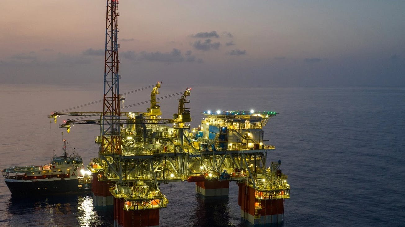 oil and gas production platform in US Gulf of Mexico