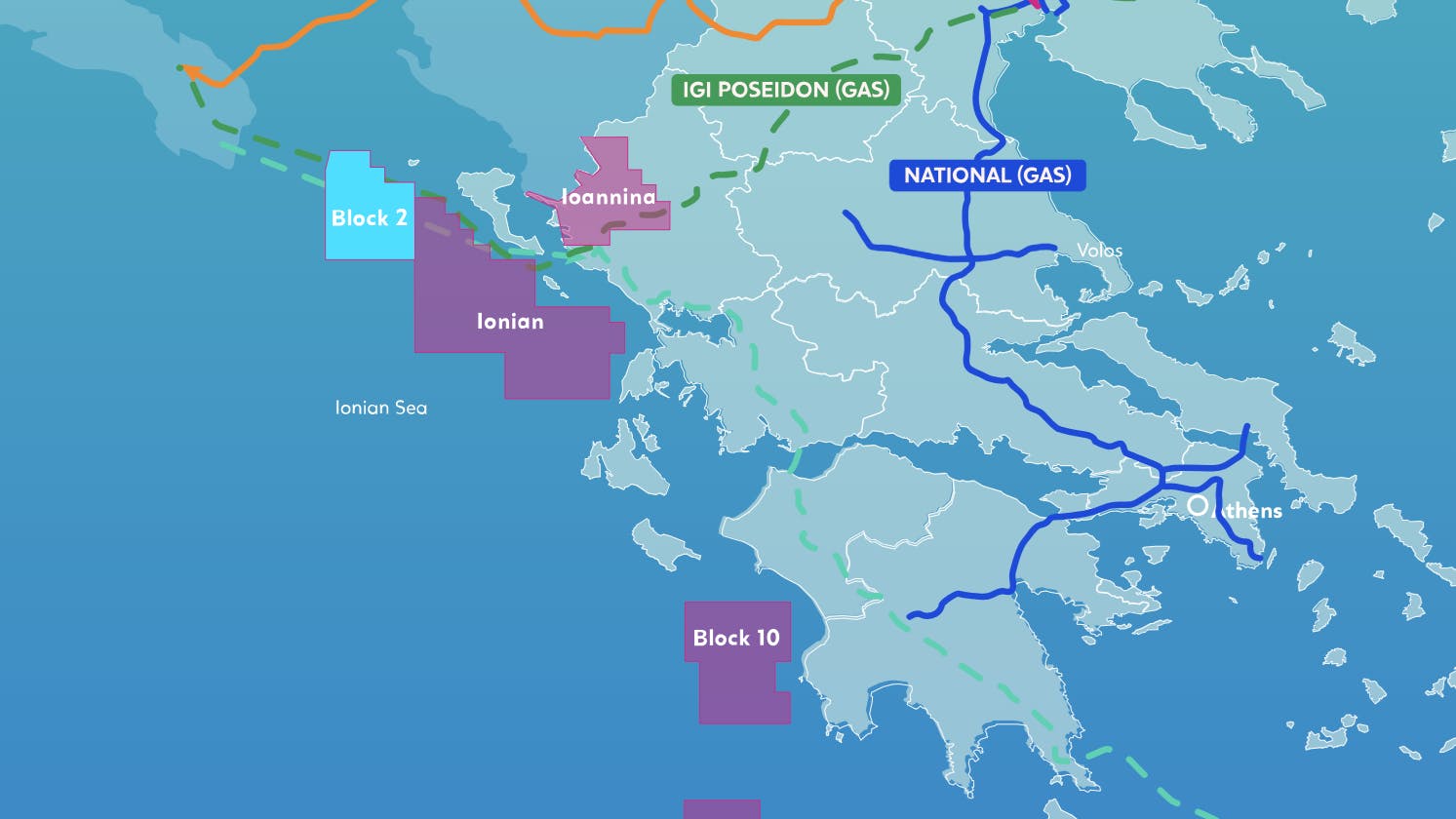 Block 2 offshore Greece, map