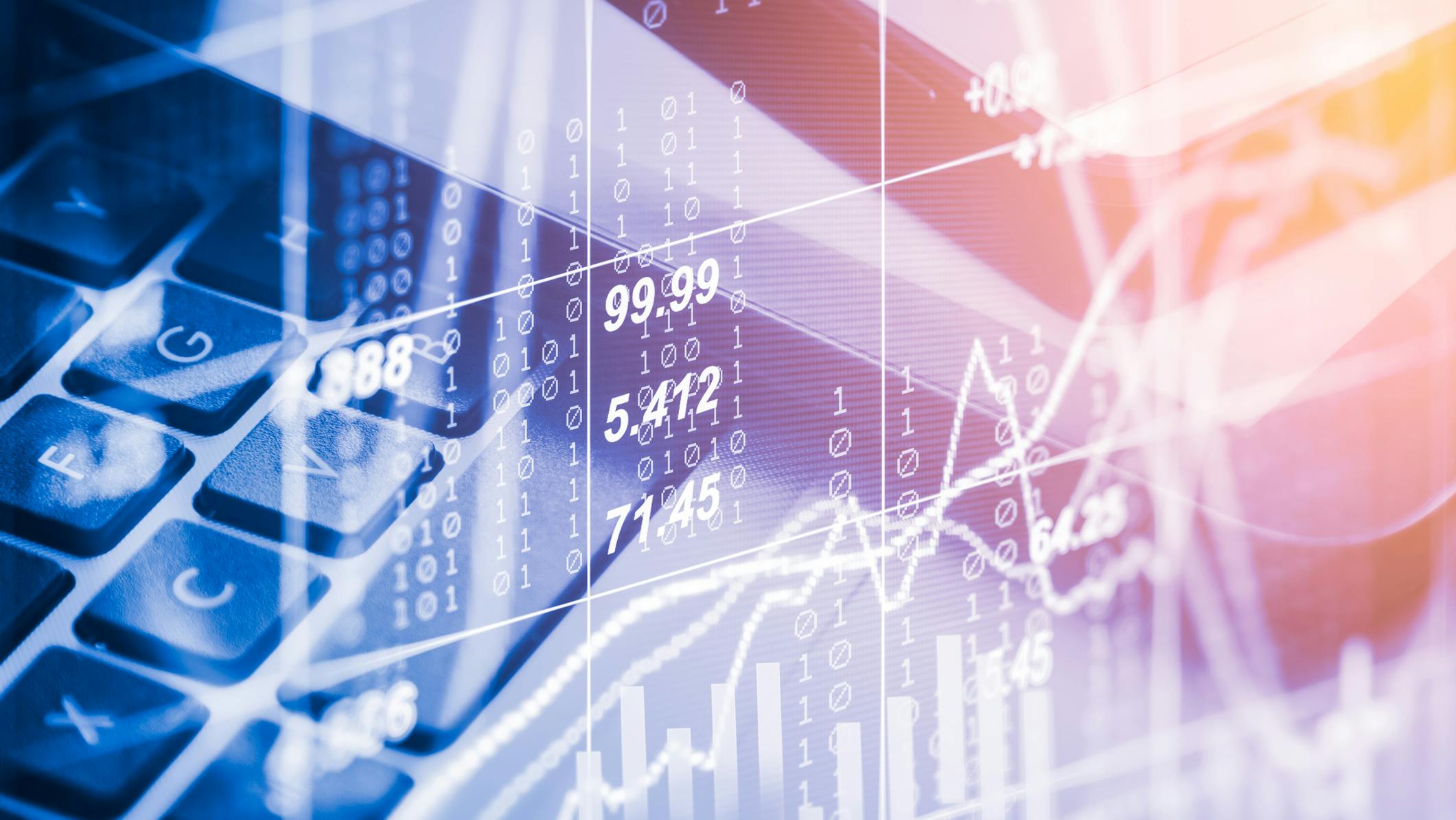 Double exposure business accessory on financial statistic data