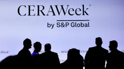 CERAWeek banner with silhouettes of conference attendees CERAWeek banner with silhouettes of conference attendees