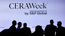 CERAWeek banner with silhouettes of conference attendees CERAWeek banner with silhouettes of conference attendees
