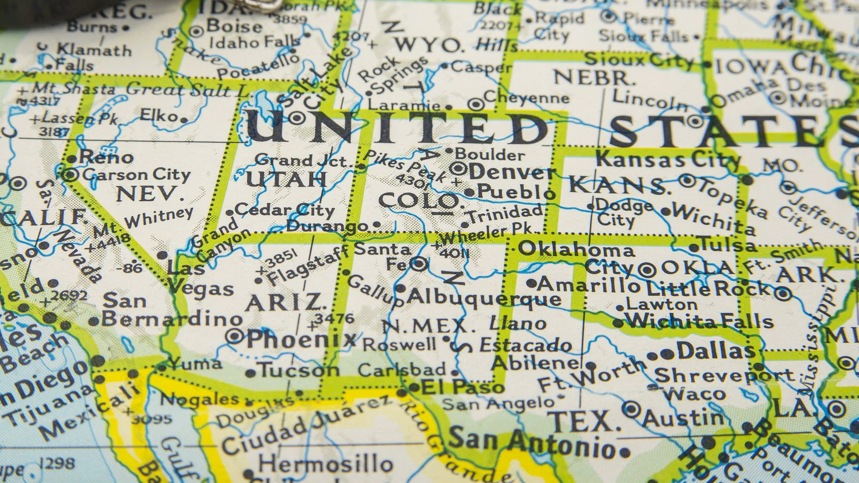 US map focused on west