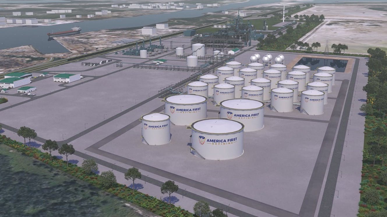 Artist rendering of proposed refinery at the Port of Brownsville, Tex.