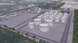 Artist rendering of proposed refinery at the Port of Brownsville, Tex. Artist rendering of proposed refinery at the Port of Brownsville, Tex.