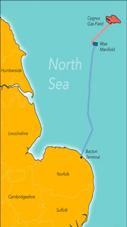 Cygnus field locatoin offshore in the North Sea Cygnus field locatoin offshore in the North Sea