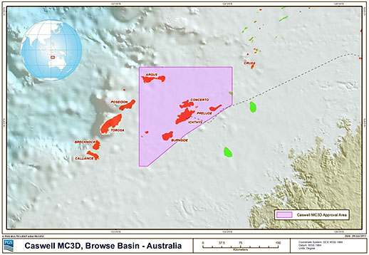 PGS Browse basin seismic survey area