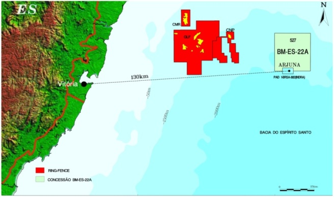 Petrobras' Arjuna discovery location