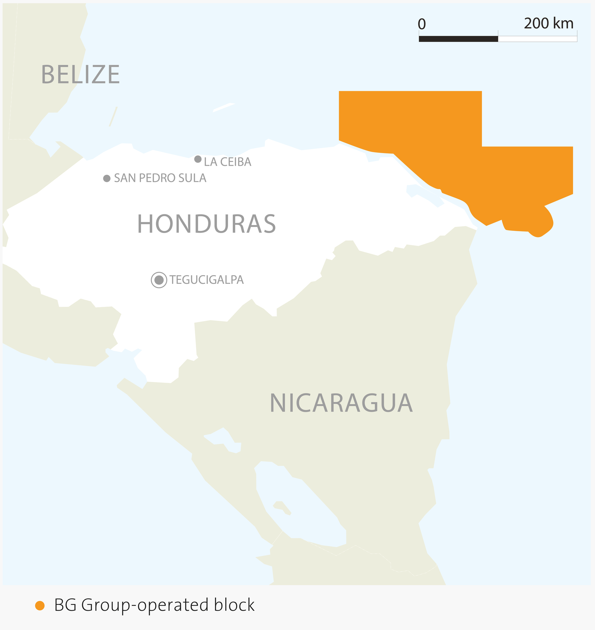 BG holding offshore Honduras