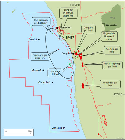 WA-481-P in the North Perth basin offshore Western Australia