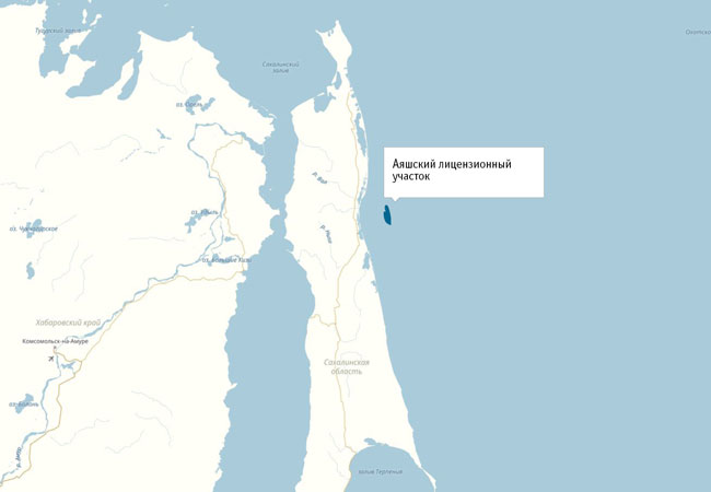 Ayashsky block in the Sea of Okhotsk offshore northeast Russia