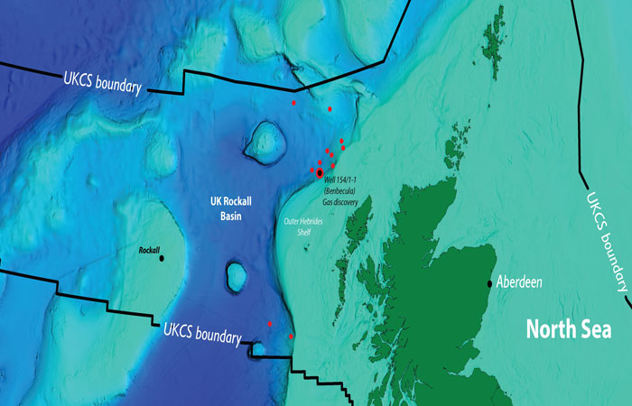 Rockall basin in the north Atlantic offshore northwest Scotland