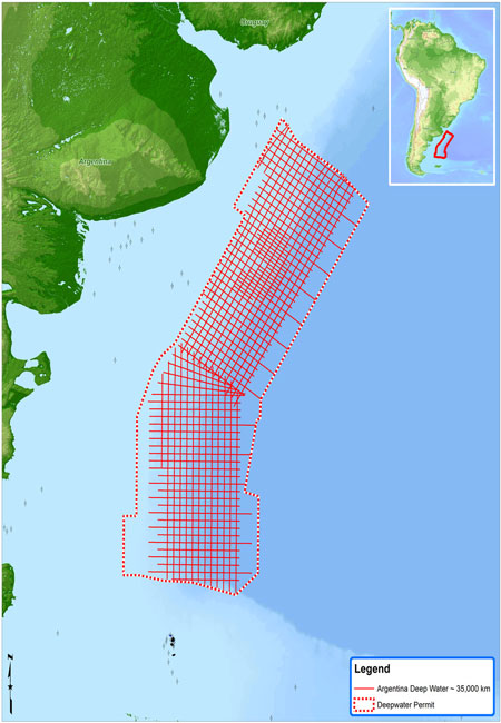 Spectrum multi-client 2D seismic survey offshore Argentina
