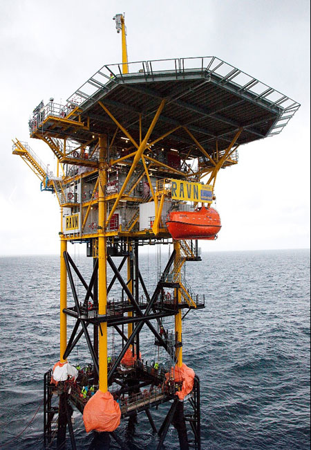 Ravn production platform in the Danish North Sea