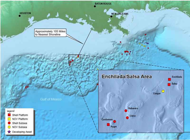 Enchilada platform in block 128 in the Gulf of Mexico