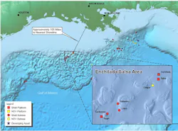 Enchilada platform in block 128 in the Gulf of Mexico Enchilada platform in block 128 in the Gulf of Mexico