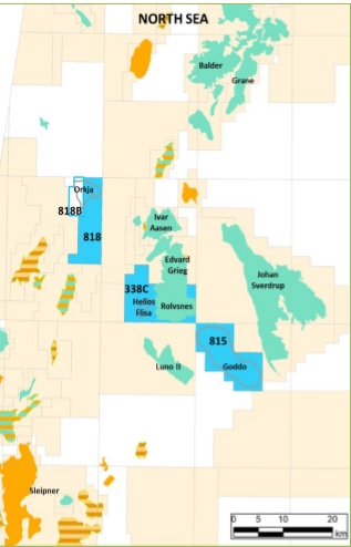PL818B license in the Norwegian North Sea