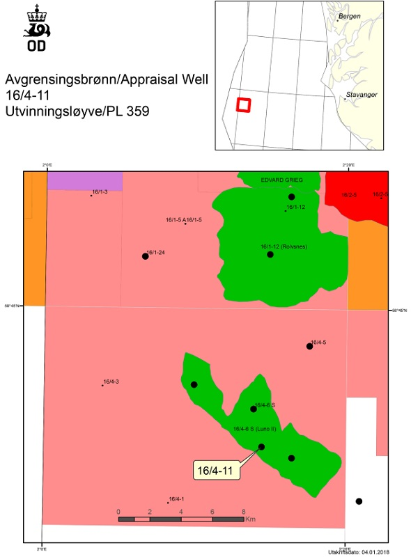Appraisal well 16/4-11 in production license 359 on the Luno II structure in the central Norwegian North Sea