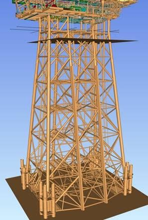 Engineering drawing of Peregrino II jacket