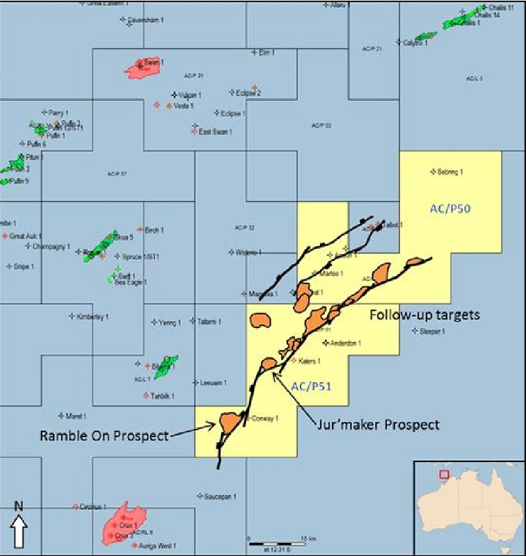 AC/P50 and AC/P51 permits in the Ashmore Cartier basin offshore northwest Australia