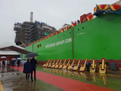 The Orion at the COSCO Qidong shipyard in China The Orion at the COSCO Qidong shipyard in China