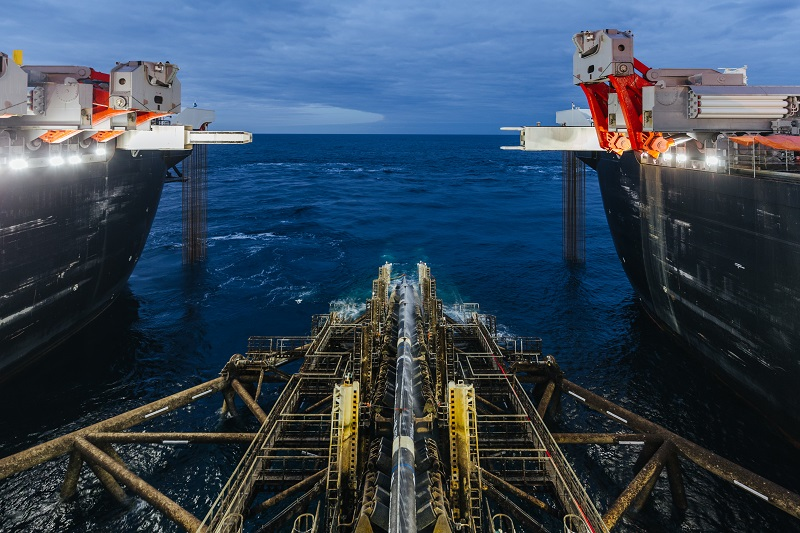 Pioneering Spirit laying the offshore section of the TurkStream gas pipeline