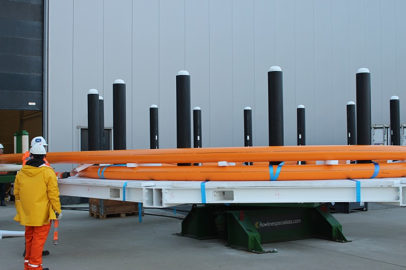 The Airborne Oil & Gas TCP Jumper for Total being spooled