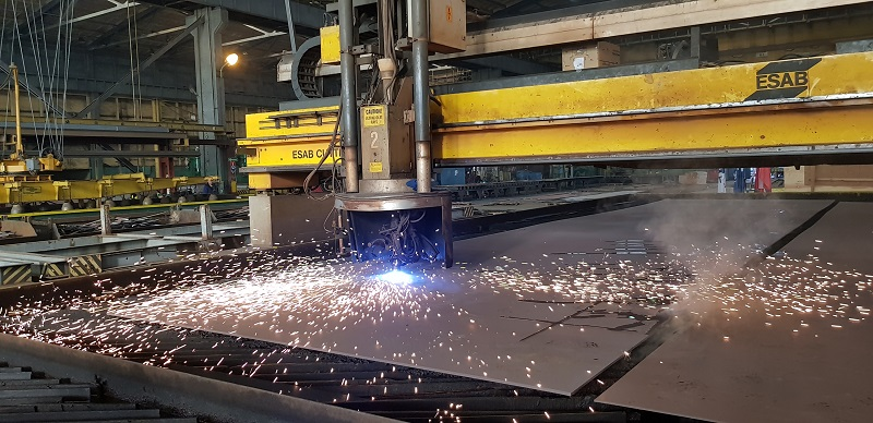 First steel cut of the C/S Aurora at the Crist shipyard in Poland
