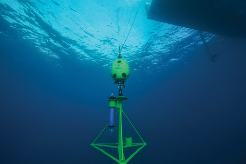 Atoll being lowered to the seafloor.