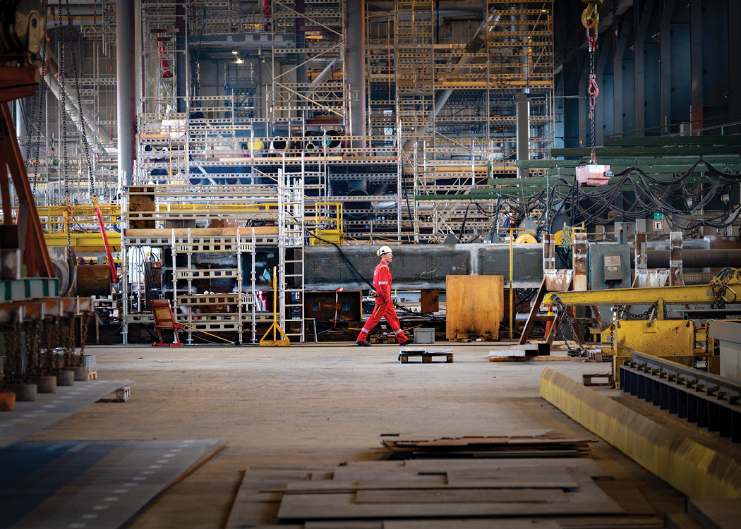Inside the giant Rosenberg WorleyParsons fabrication facilities in Stavanger.