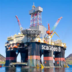 The semisubmersible drilling rig Scarabeo 8. The semisubmersible drilling rig Scarabeo 8.