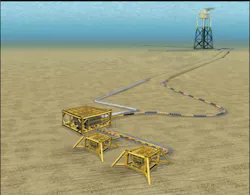 Schematic of the subsea layout for the Finlaggan field in the UK central North Sea Schematic of the subsea layout for the Finlaggan field in the UK central North Sea