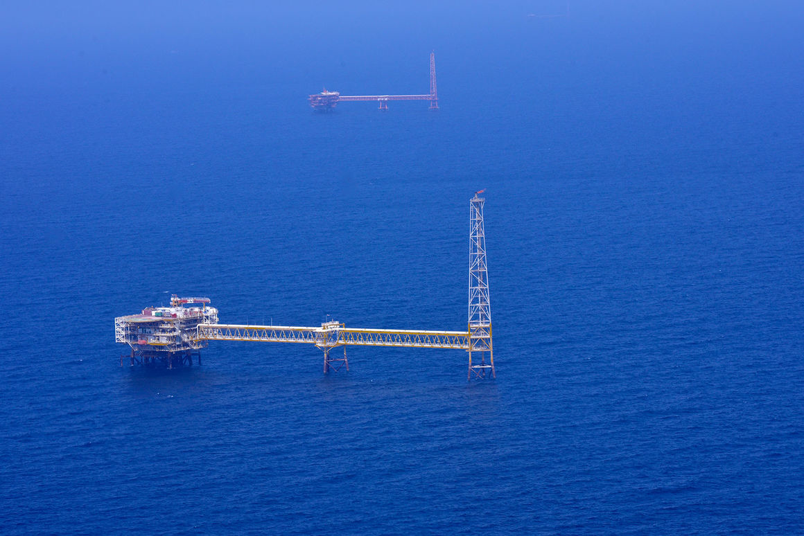 The SPD9 platform in the South Pars gas field offshore Iran.