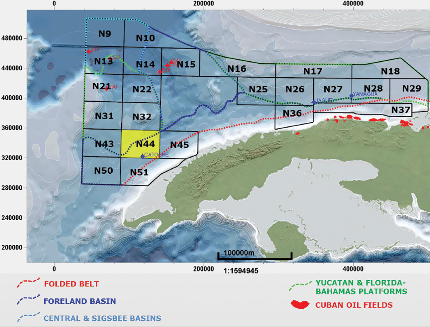 Blocks offered under Cuba&rsquo;s 1st offshore licensing round.