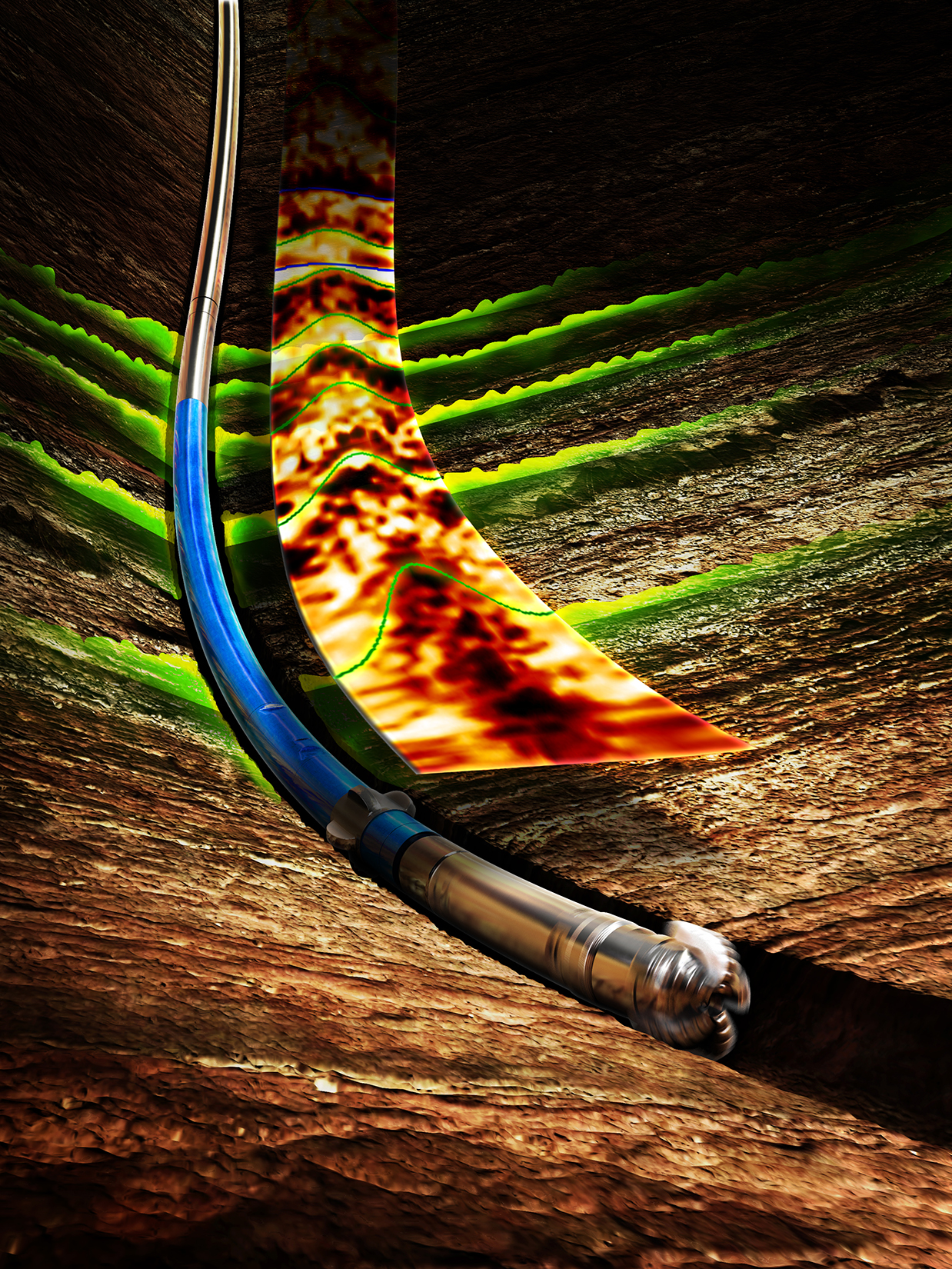 The BitSub provides inclination, azimuthal gamma ray, RPM, and vibration data measured 16 in. above the bit.