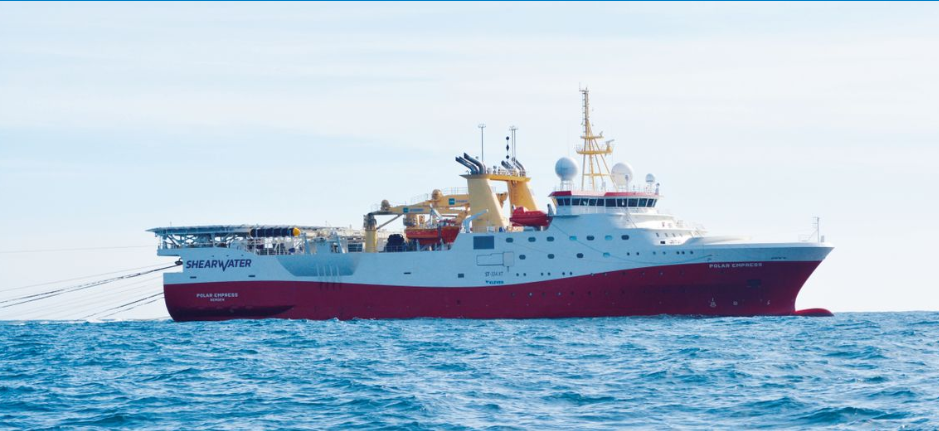The Polar Empress conducted the 420-sq km (162-sq mi) broadband 3D seismic survey over the Pensacola prospect on license P2252 in the southern North Sea.