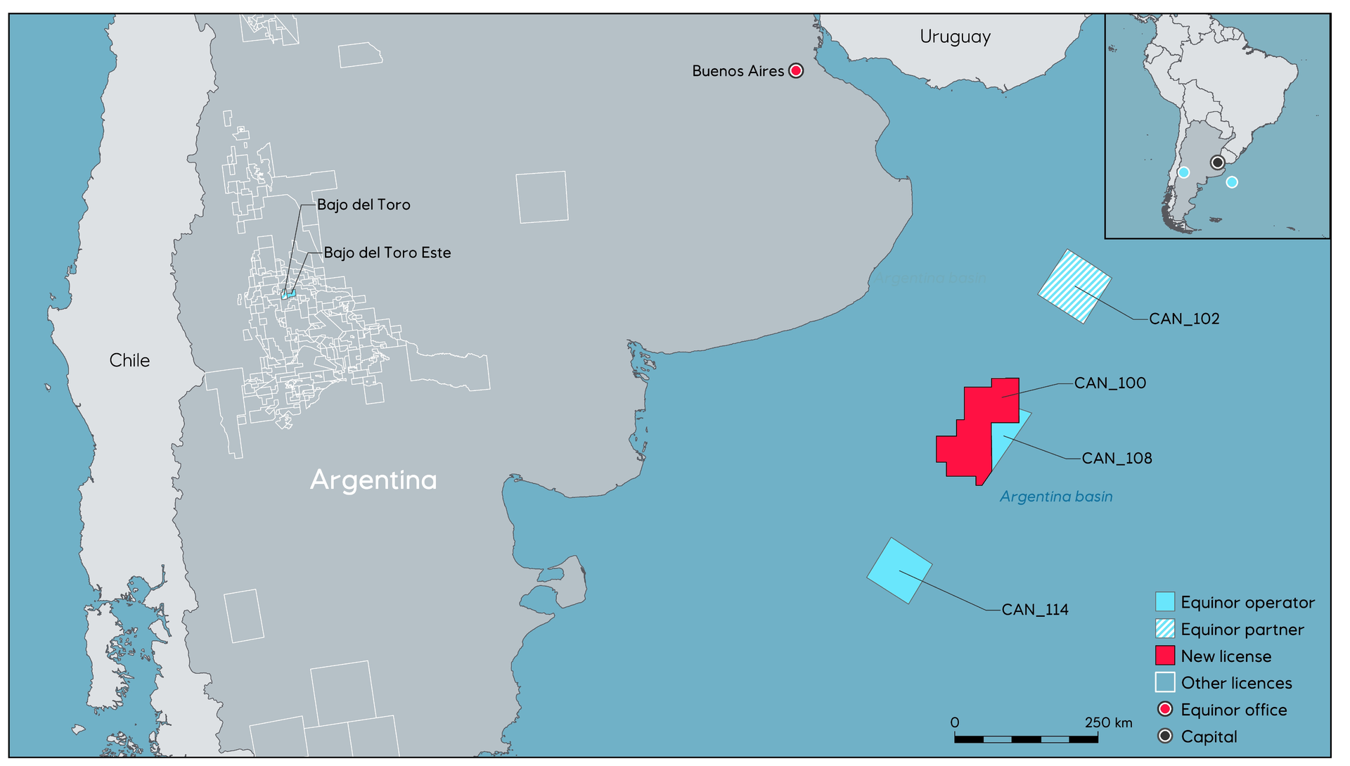 Location of the CAN 100 block offshore Argentina.
