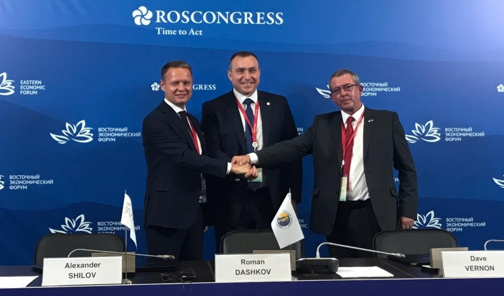 Left to right: President of INTRA Services Alexander Shilov, Sakhalin Energy CEO Roman Dashkov, and STATS Group Technical Adviser &ndash; Global BD Support, Dave Vernon.