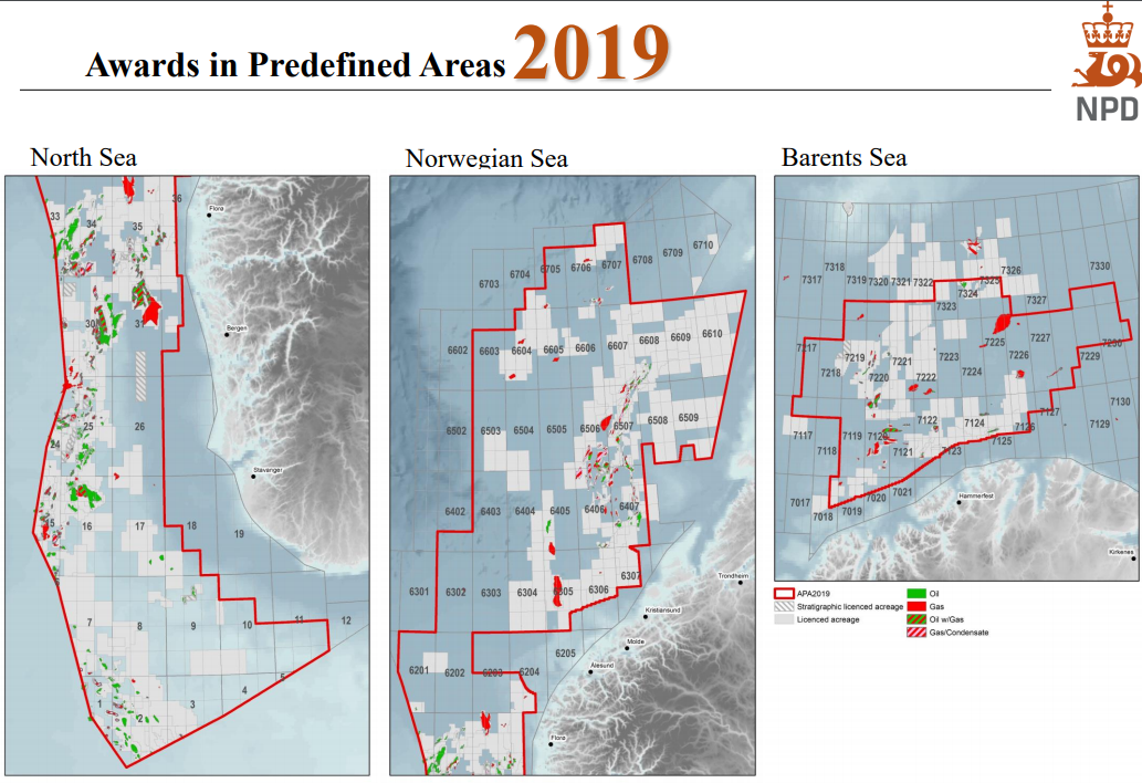 Thirty-three oil companies submitted applications for Norway&rsquo;s Awards in Predefined Areas 2019.