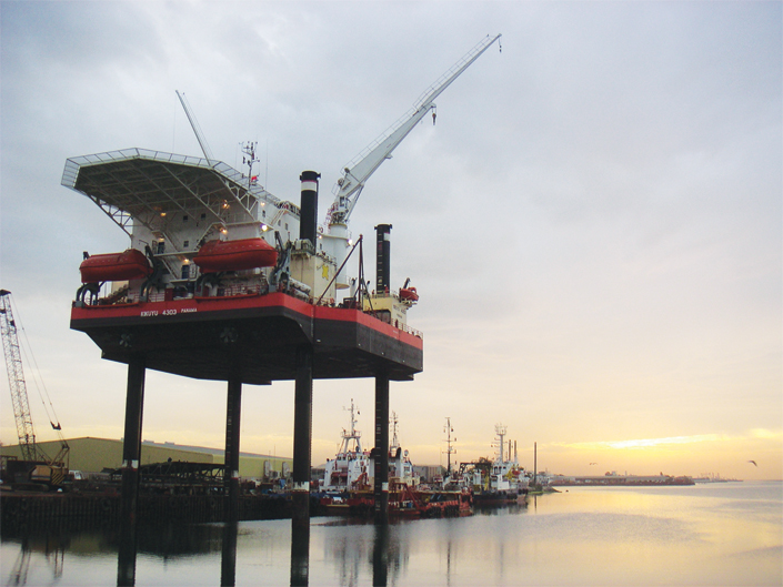 The Kikuyu is a K-Class self-elevating, self-propelled jackup barge.