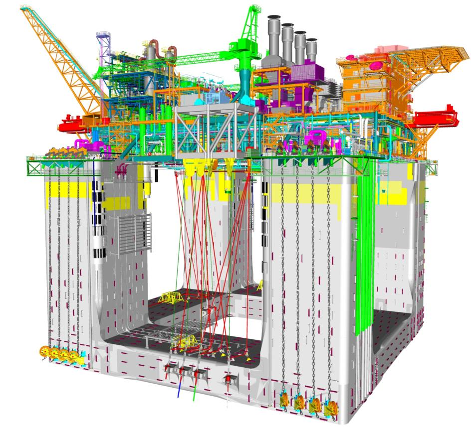 The Lingshui 17-2 semisubmersible production platform.
