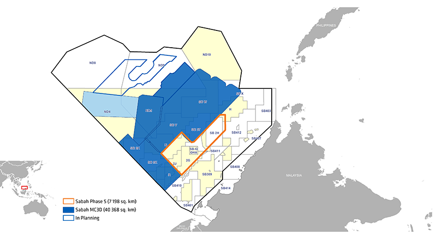 Sabah Phase 5 is outlined in orange.