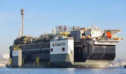 The BOKA Vanguard transporting the FPSO P-67. The BOKA Vanguard transporting the FPSO P-67.