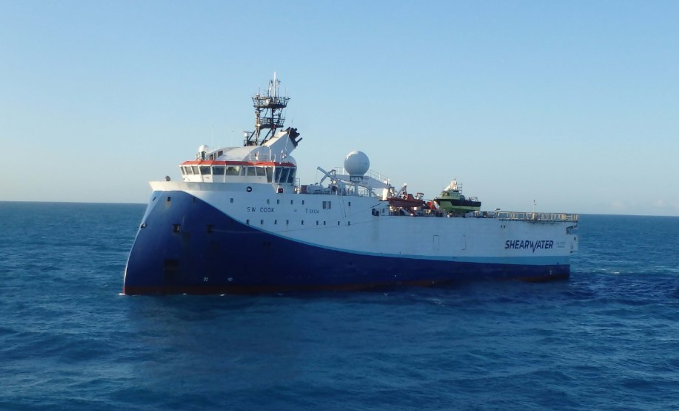 The SW Cook will conduct the 2D seismic survey at block 11B-12B offshore South Africa.