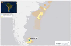 The Malvinas 3D seismic survey will now cover about 17,800 sq km (6,873 sq mi). The Malvinas 3D seismic survey will now cover about 17,800 sq km (6,873 sq mi).