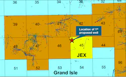 Location of the Iron Flea prospect in Grand Isle block 45 in the Gulf of Mexico. Location of the Iron Flea prospect in Grand Isle block 45 in the Gulf of Mexico.