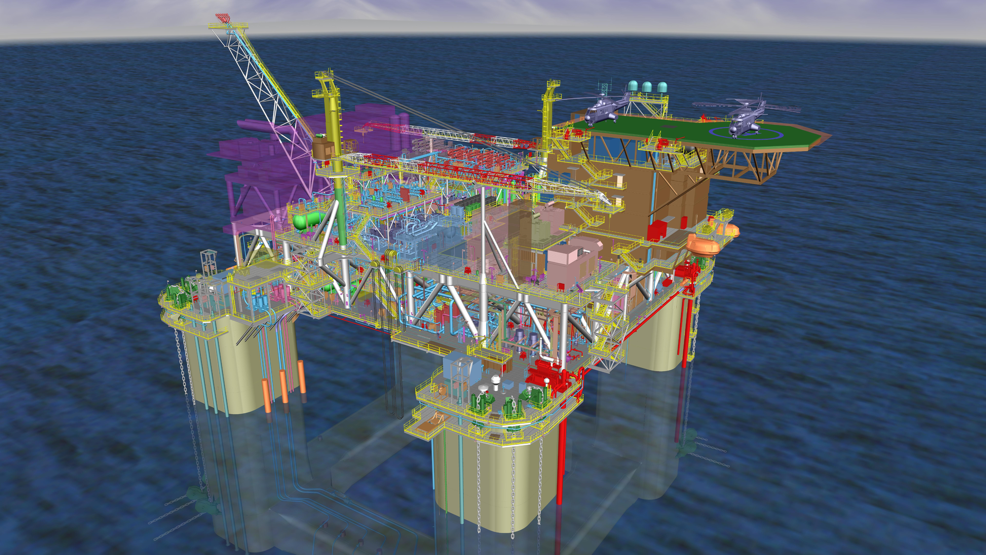3D model illustration of Chevron's Anchor semi-FPU.
